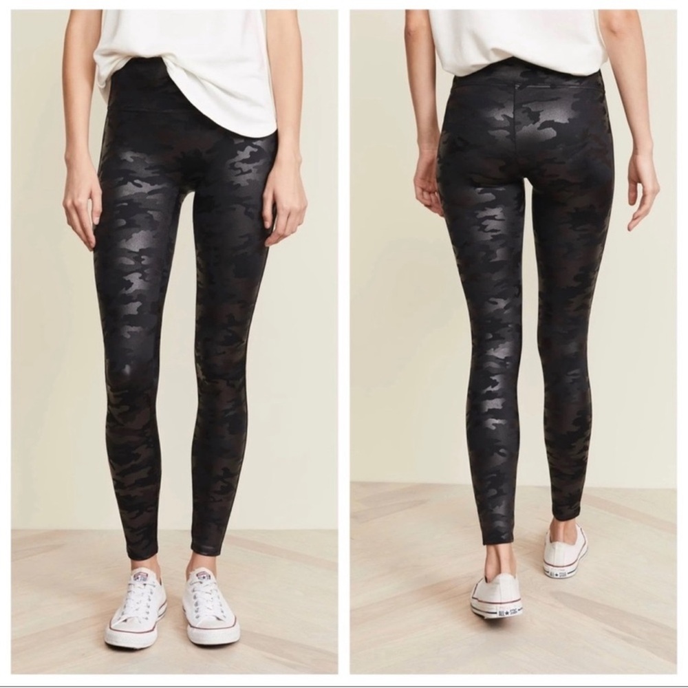 Spanx faux leather camo legging